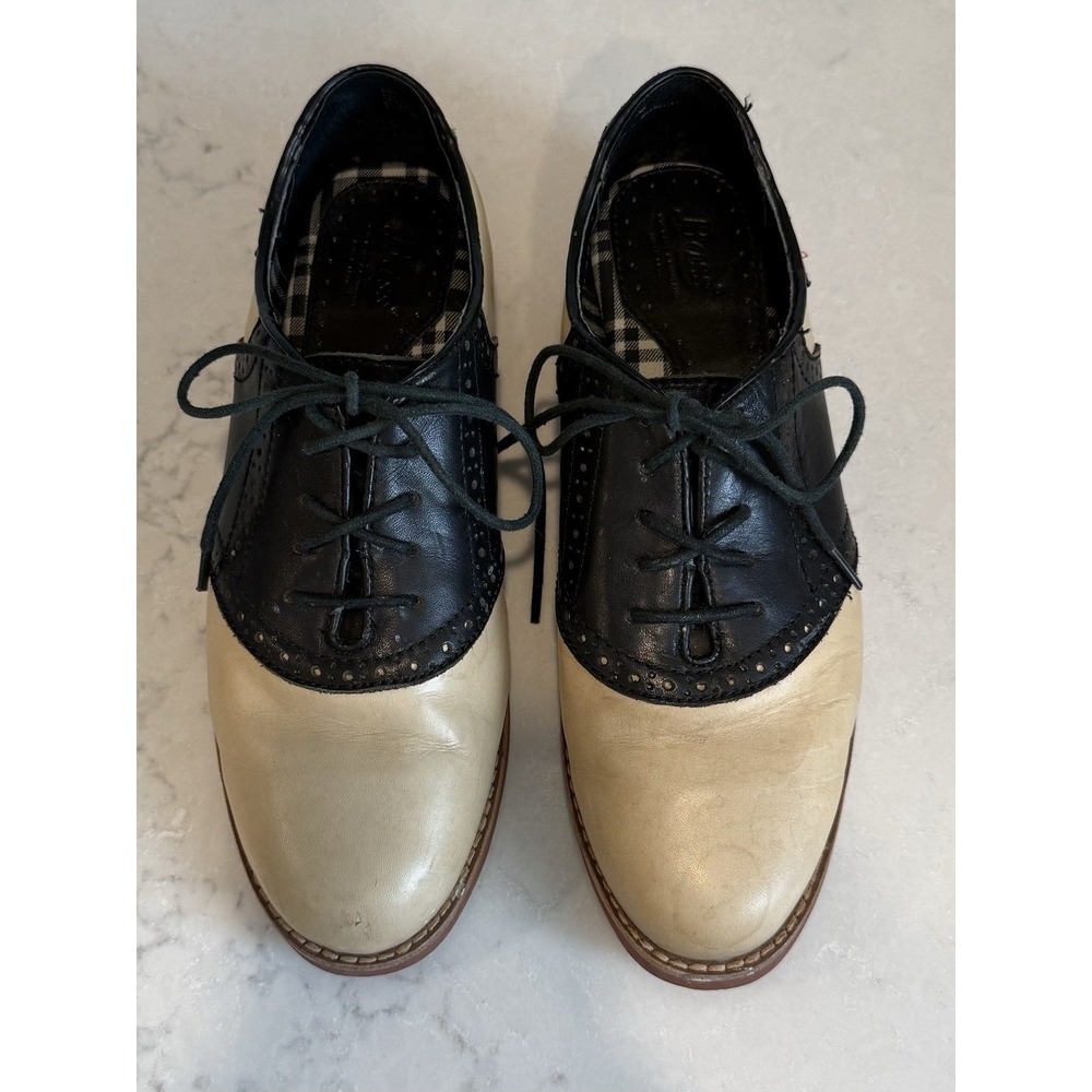 Vintage GH Bass & Co. Saddle Shoes Women's 8N Cream Navy Oxford